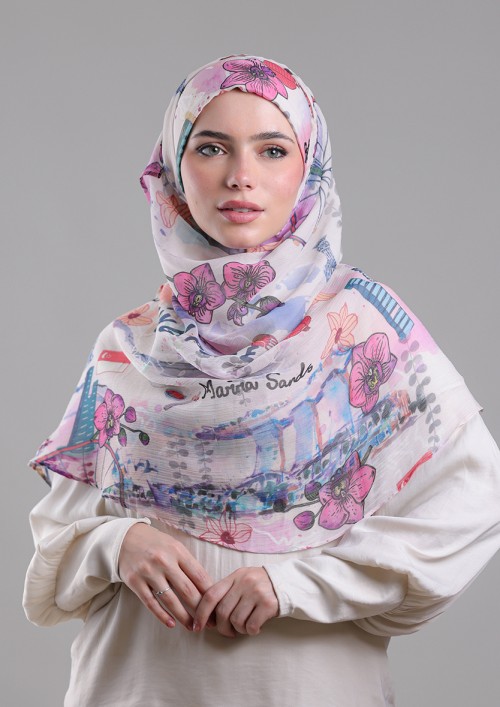 Singapore-Printed Crinkled Chiffon