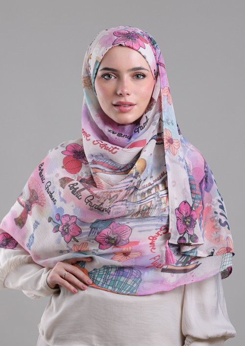 Singapore-Printed Crinkled Chiffon