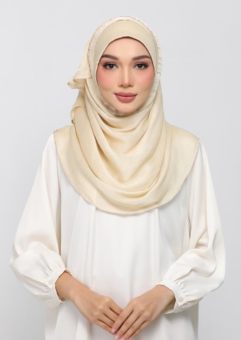 SOFT YELLOW - PLAIN CRINKLED SATIN