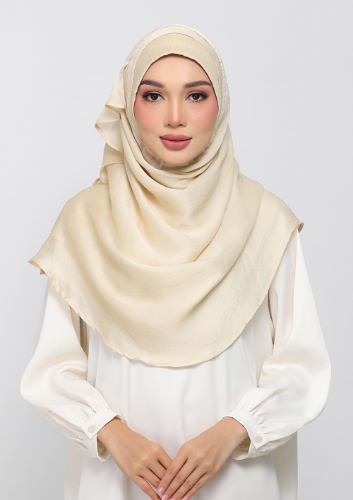 SOFT YELLOW - PLAIN CRINKLED SATIN