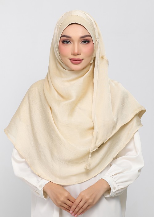 SOFT YELLOW - PLAIN CRINKLED SATIN