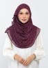 Sparkles Burgundy-Printed Plus Crinkled Chiffon