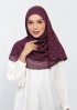 Sparkles Burgundy-Printed Plus Crinkled Chiffon