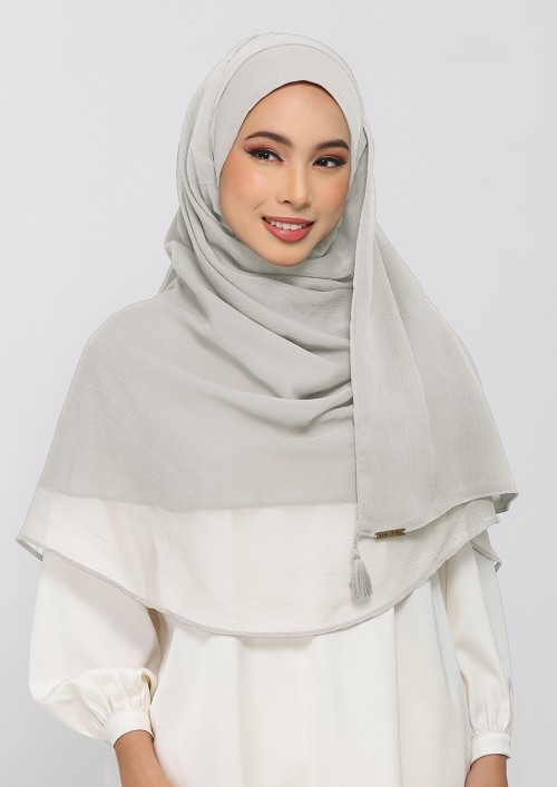 Stone-Plain Crinkled Chiffon