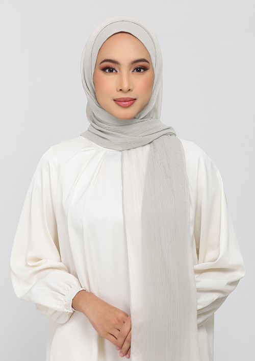 Stone-Plain Crinkled Chiffon