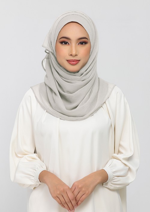 Stone-Plain Crinkled Chiffon