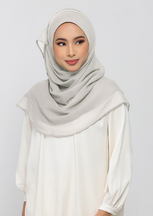 Stone-Plain Crinkled Chiffon