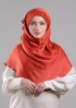 Terracotta-Plain Crinkled Satin Chiffon