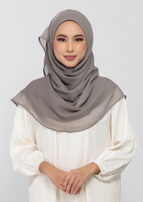 Truffle-Plain Crinkled Chiffon