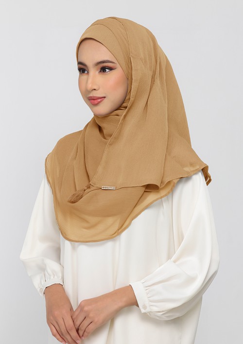 Topaz-Plain Crinkled Chiffon