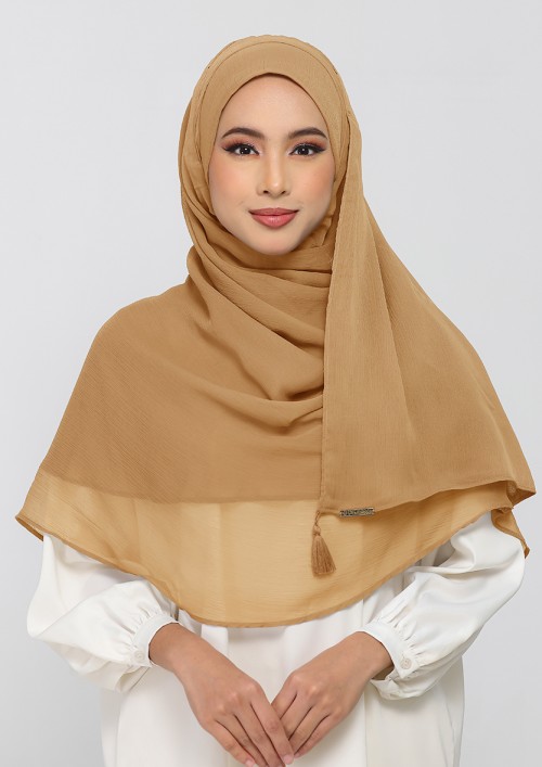 Topaz-Plain Crinkled Chiffon
