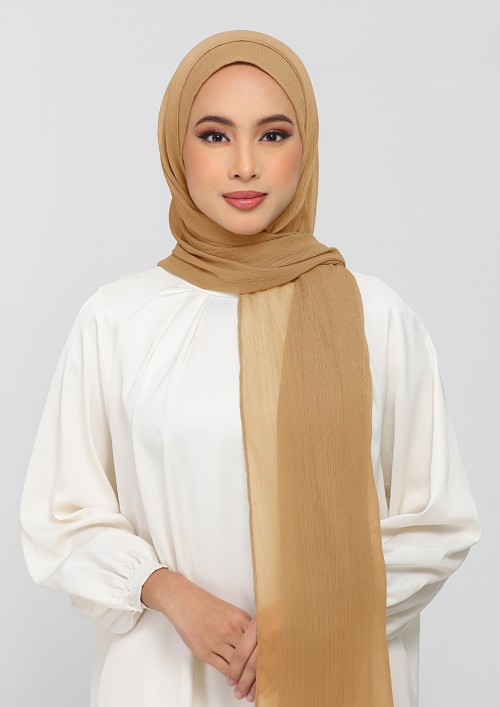 Topaz-Plain Crinkled Chiffon