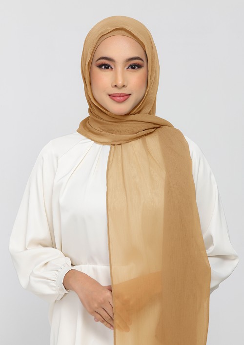 Topaz-Plain Crinkled Chiffon
