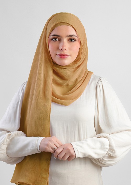 Topaz-Plain Crinkled Chiffon