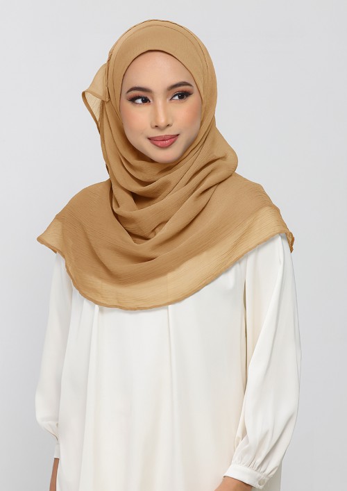 Topaz-Plain Crinkled Chiffon