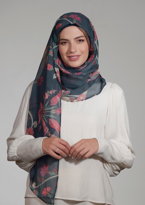 Turkish Delight-Printed Crinkled Chiffon (NEW STYLE)