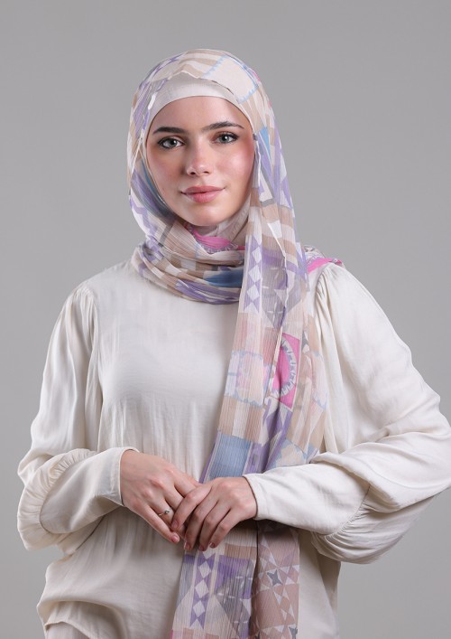 Umayyad-Printed Plus Crinkled Chiffon