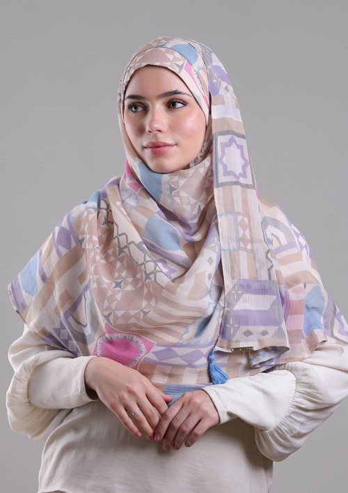 Umayyad-Printed Plus Crinkled Chiffon