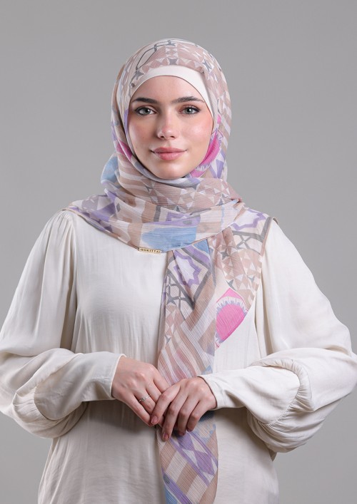 Umayyad-Printed Plus Crinkled Chiffon