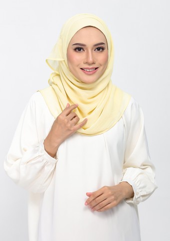 Vanilla-Plain Crinkled Chiffon
