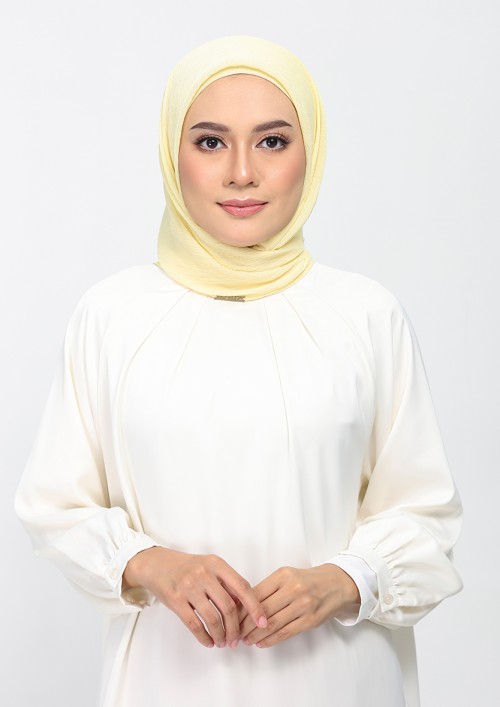Vanilla-Plain Crinkled Chiffon