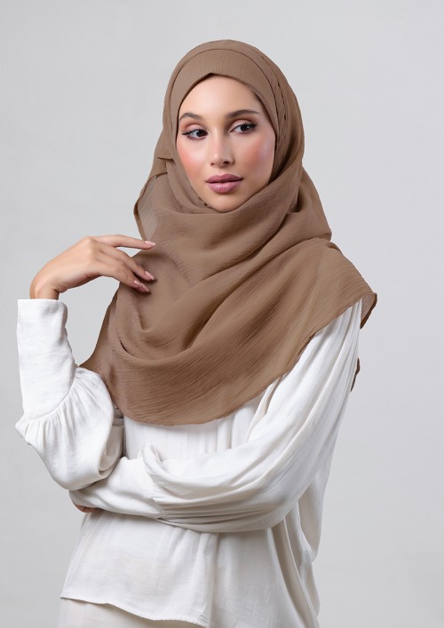 Wet Sand-Plain Crinkled Chiffon