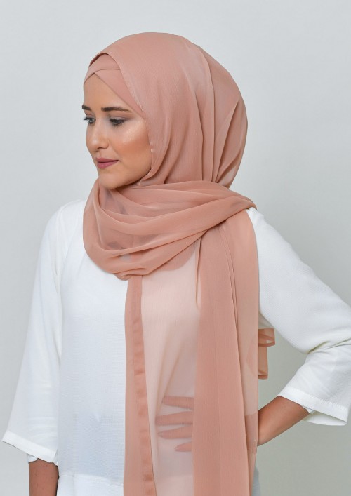 Latte-Basic Plain Lite Chiffon