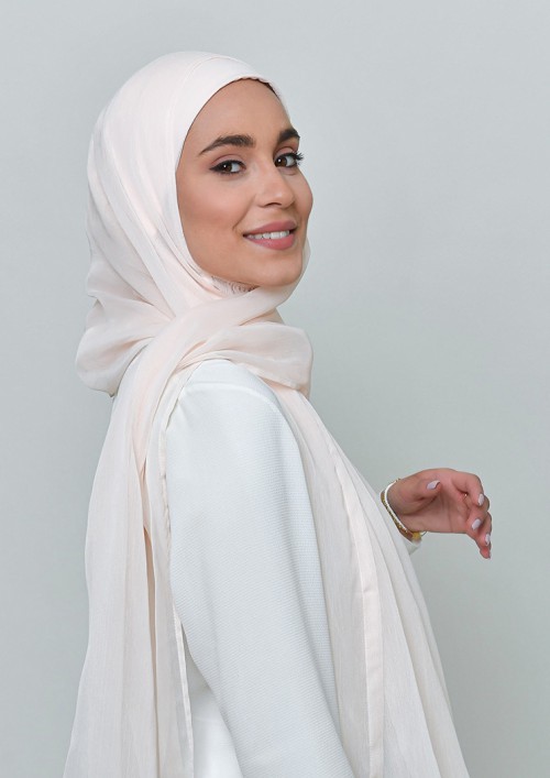 Ivory-Basic Plain Lite Chiffon