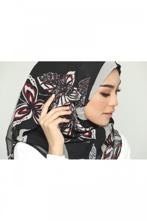 SILVER WING -PREMIUM PRINTED EMBROIDERED SMOOTH CHIFFON