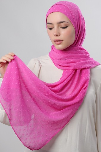 Rose Violet - Printed Crinkled Chiffon (NEW STYLE)