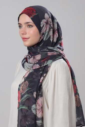 Hibiscus - Printed Plus Crinckled Chiffon (NEW STYLE)