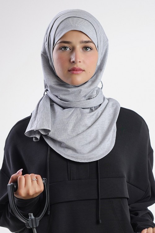 Gym Hijab - Plain Heather Functional Mesh
