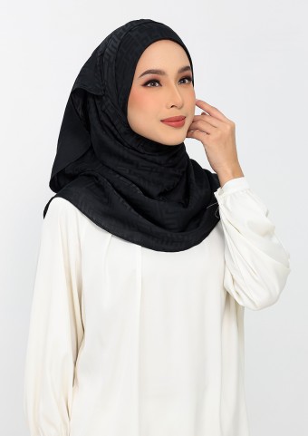 Jacquard Monogram Black-Premium Plain Jacquard Crepe Satin  Jacquard Monogram Black-Premium Plain Jacquard Crepe Satin