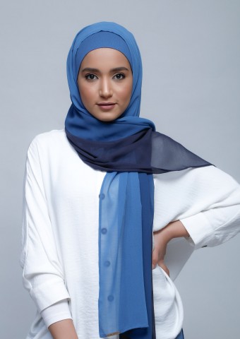 BlueJeansNavy-Freestyle with Inner-Plain Crepe Chiffon