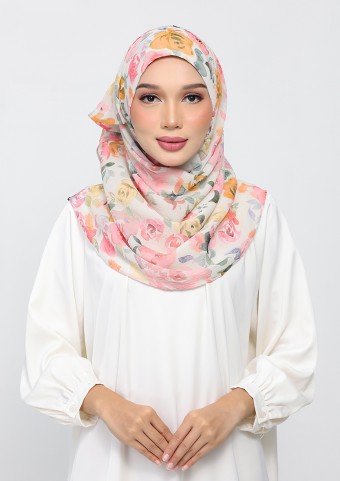 Blossom Yellow-Printed Plus Crinkled Chiffon  Blossom Yellow-Printed Plus Crinkled Chiffon