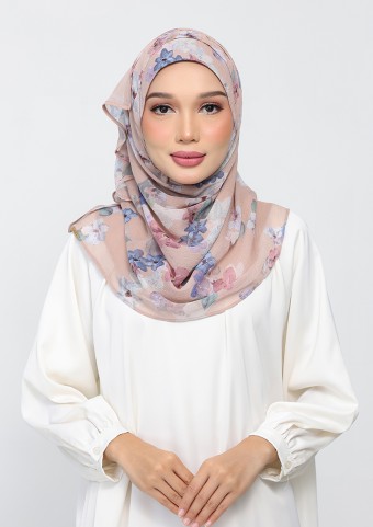 Garden Beige-Printed Plus Crinkled Chiffon  Garden Beige-Printed Plus Crinkled Chiffon