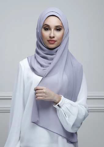 Dusty Lilac-Jolie-Plain with Crystal Georgette