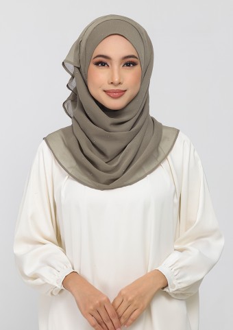 Light Brown-Plain With Crystal Crinkled Chiffon Light Brown-Plain With Crystal Crinkled Chiffon