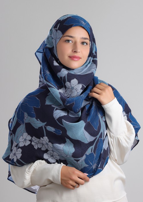 Midnight Garden - Printed Plus Crinkled Chiffon (NEW STYLE)