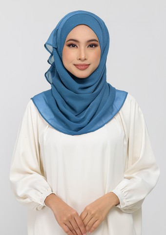 Peacoack-Plain With Crystal Crinkled Chiffon Peacoack-Plain With Crystal Crinkled Chiffon